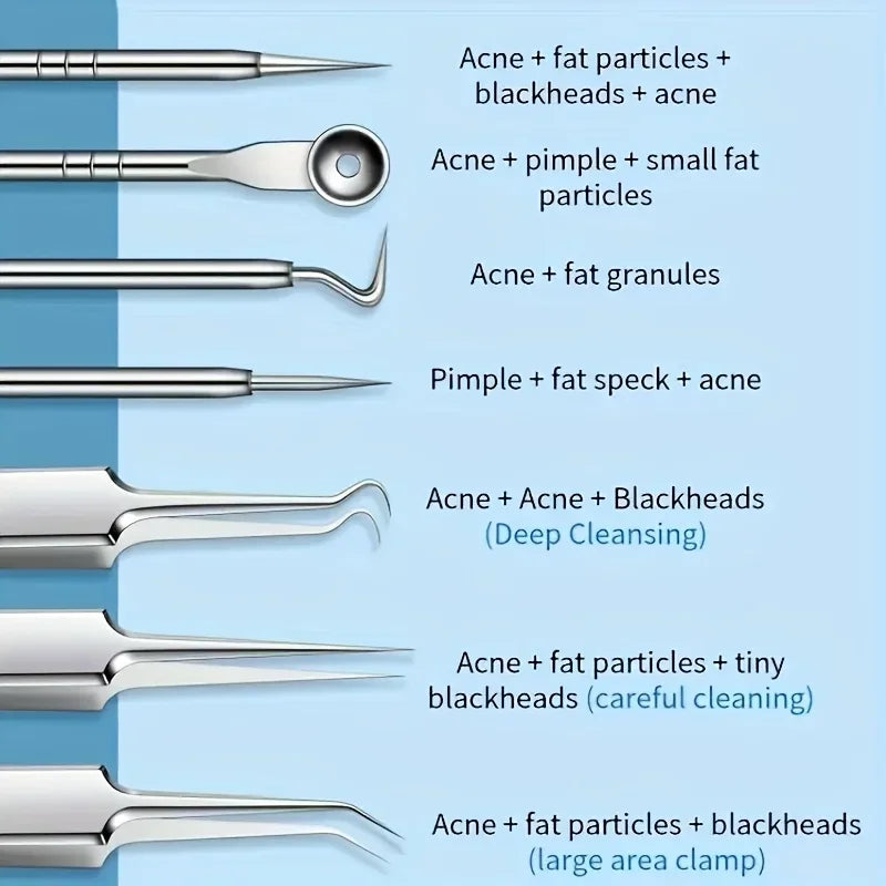Blackhead Remover Kit – 8-Piece Stainless Steel