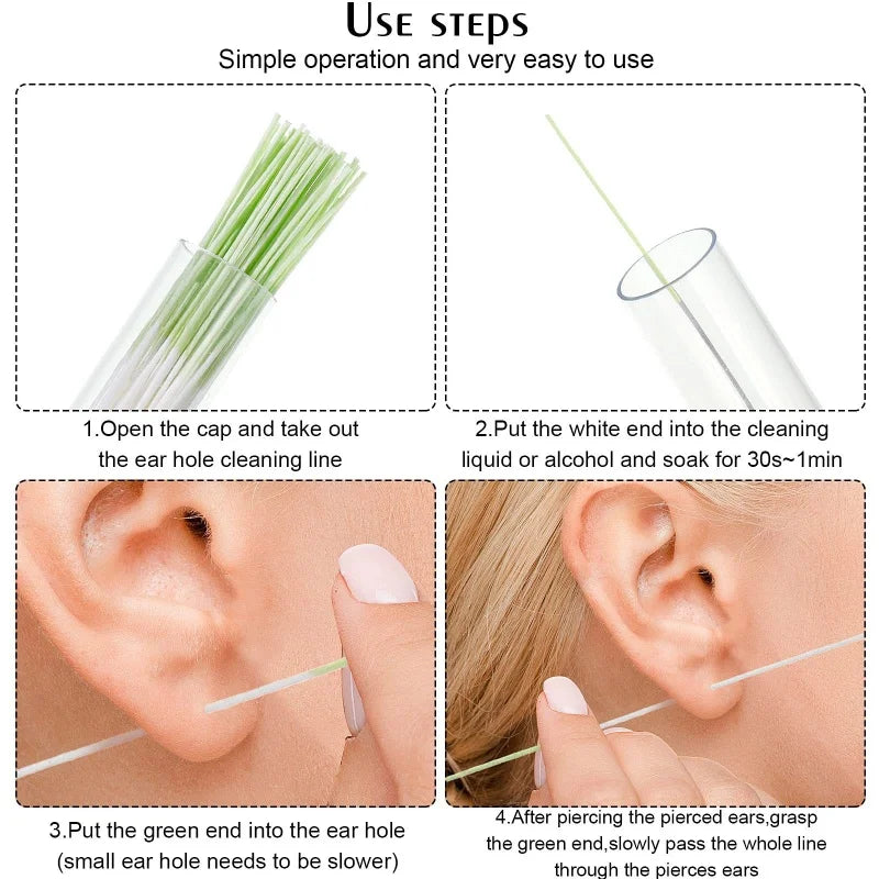 Ear Piercing Cleaning Picks – 120 Disposable