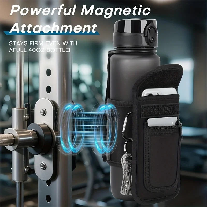 Magnetic Gym Bottle Bag | 40oz Holder + Phone Pocket
