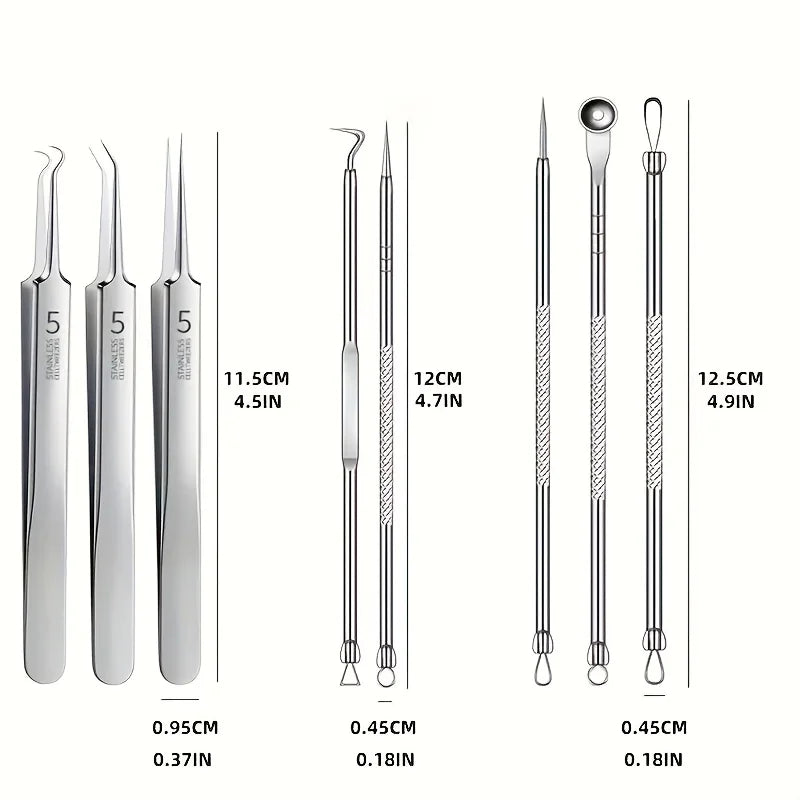 Blackhead Remover Kit – 8-Piece Stainless Steel